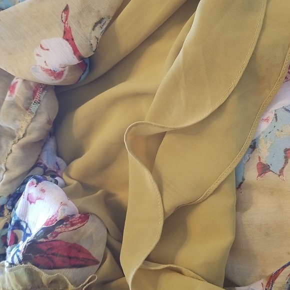 Luxxel Elegant Floral Print V Neck Longsleeve Cut Out Ruffle Mini Dress - Picture 15 of 16